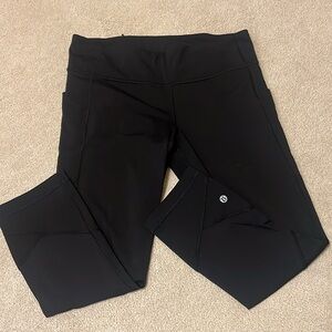 Lululemon Leggings Black Side Pockets / Back Zipper
